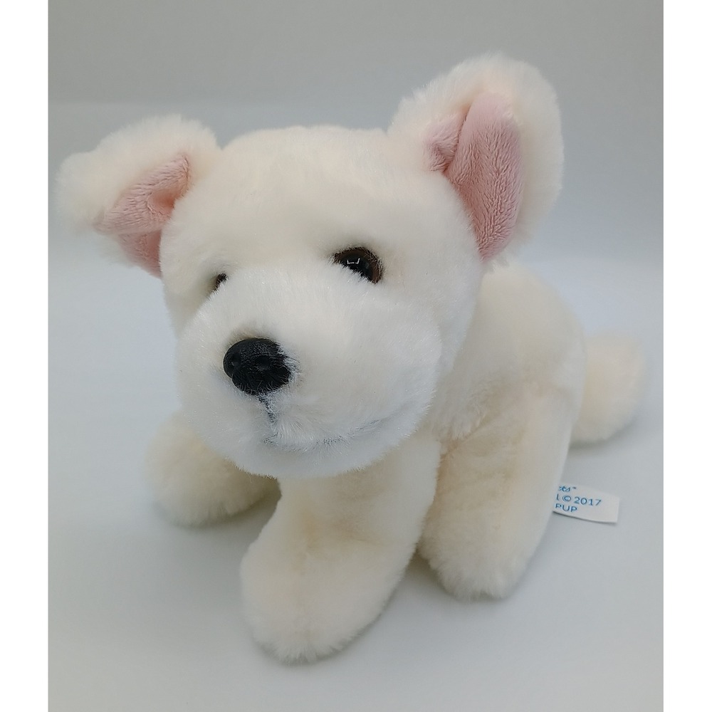 6" 2017 Wishpets Cuddle Pup #63051 Nature Planet White Pink Puppy Dog Plush B4